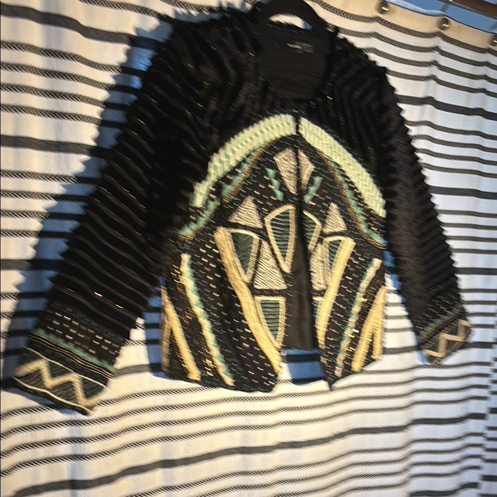 Black and Gold Blazer with Art Deco Pattern